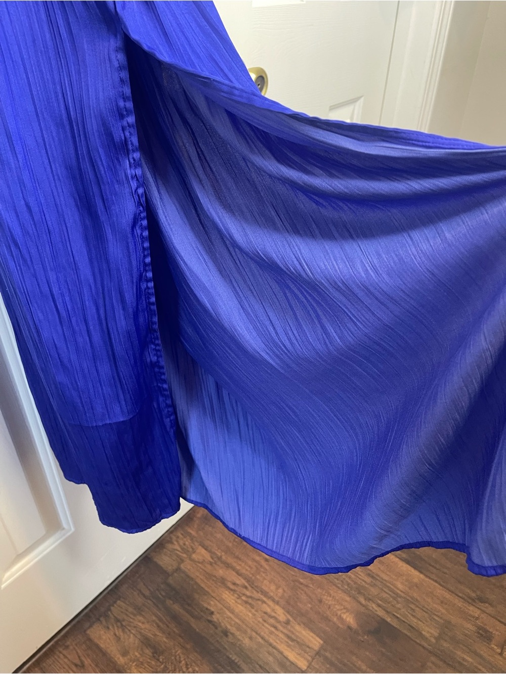 Anthropologie Halter Side-Slit Maxi Dress Cobalt Blue XL - Picture 9 of 10